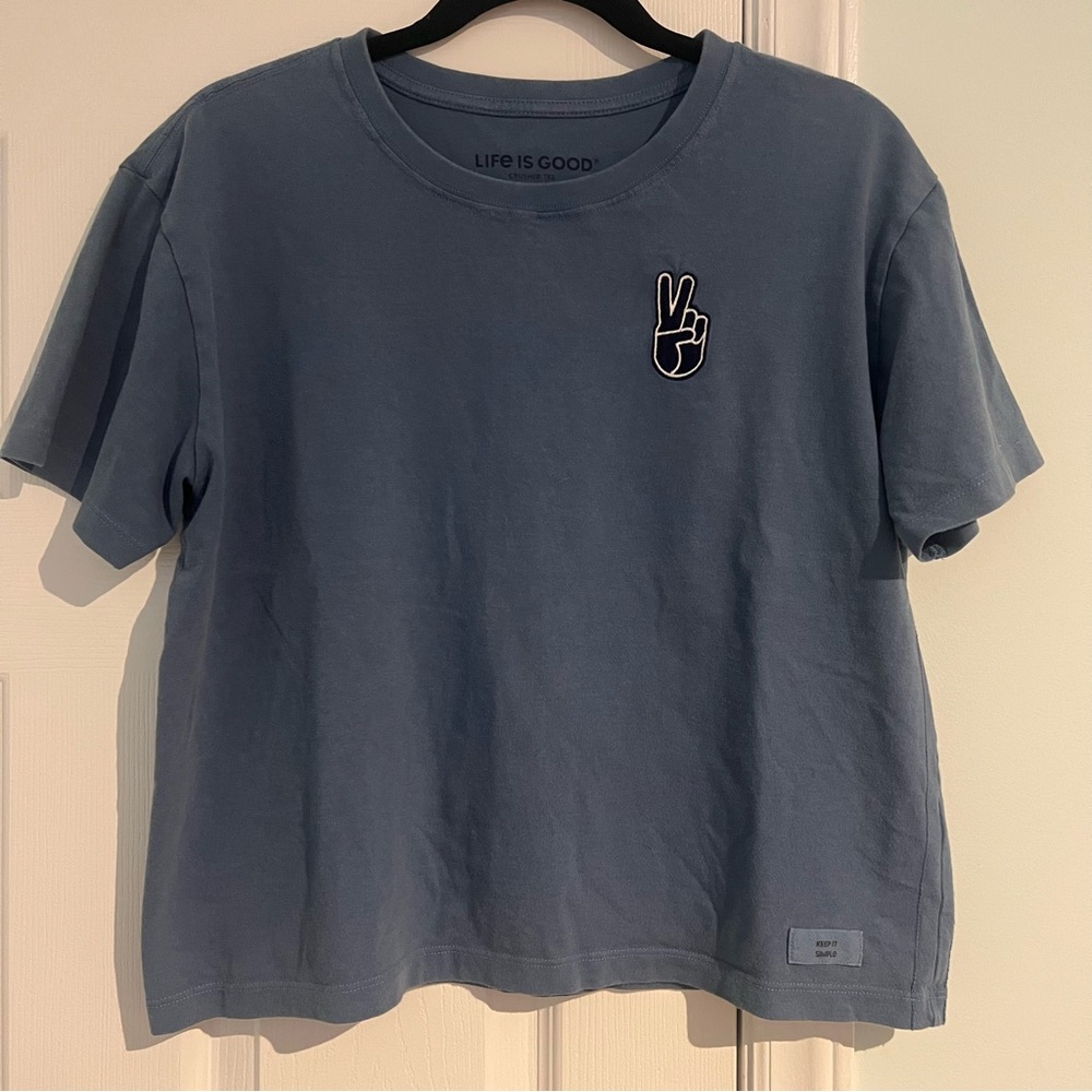 Life is Good Peace Sign Crusher T-Shirt
